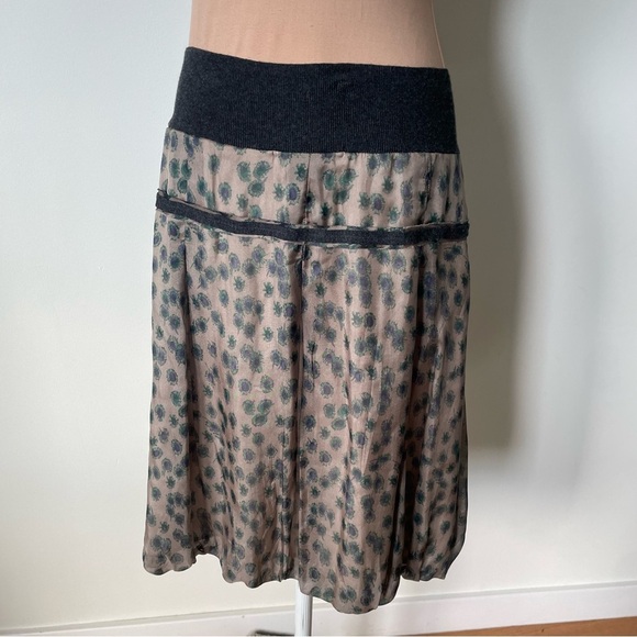 Sita Murt Cashmere Silk Viscose Floral Printed Bubble Hem Skirt EUC FR 40/US 8 - Picture 3 of 9
